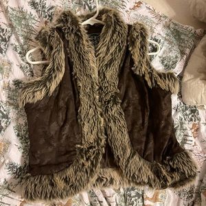 Brown fur vest